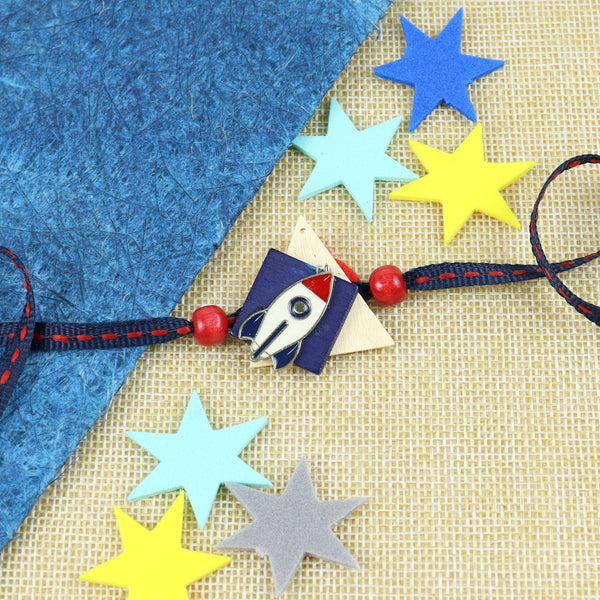 KR24-049- Metal Rocket Kids Rakhi