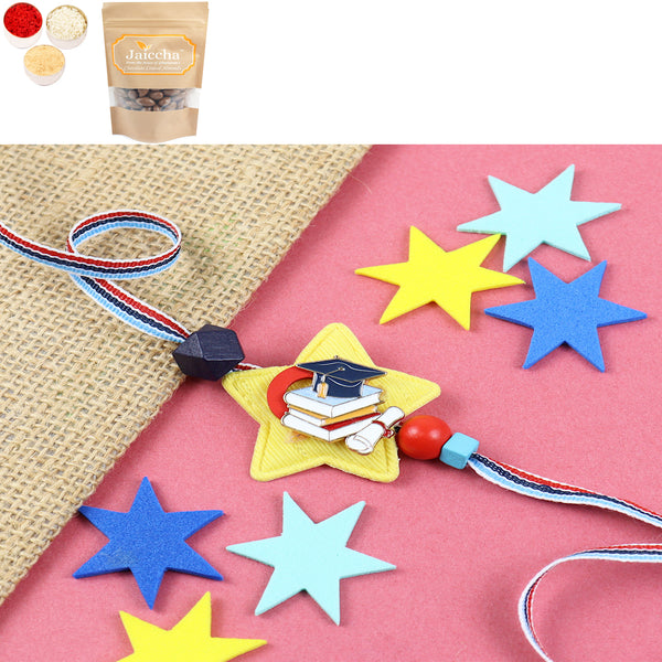 KR24-087-Graduate Kids Rakhi with Chocolate Coated Almonds 200 gms