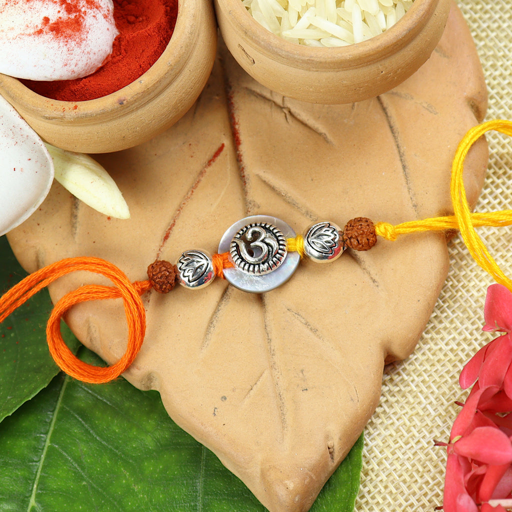 Rakhis Online USA- S24-006 Mrtal Om Premium rakhi