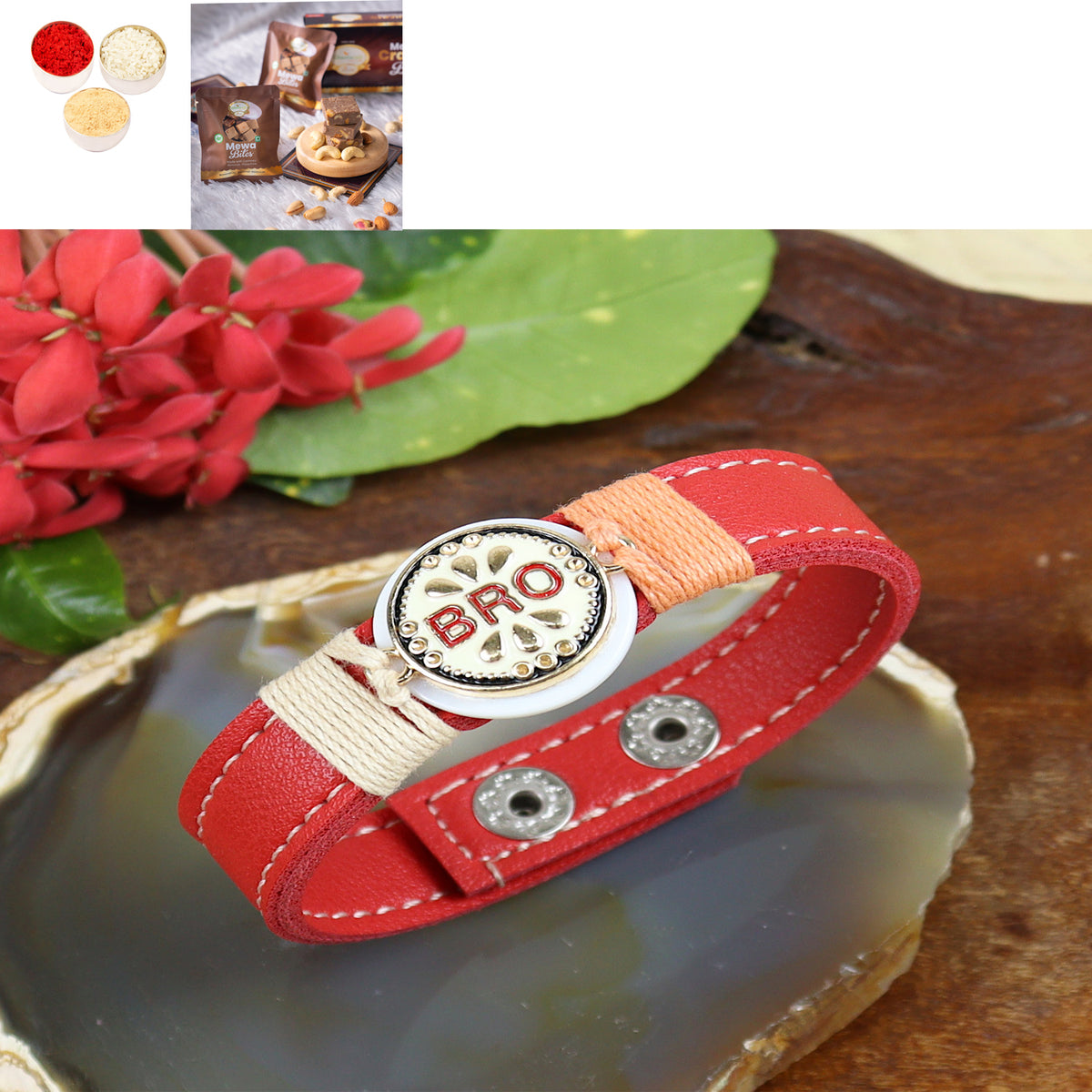 Rakhis Online USA- PRK24-012 Premium Rakhi with Mewa Bite Box
