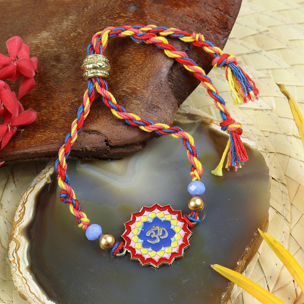 Rakhis Online USA- PRK24-036 Metal Om Premium Rakhi