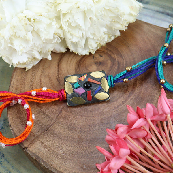 ST24-037- Metal Mosaic Premium Rakhi