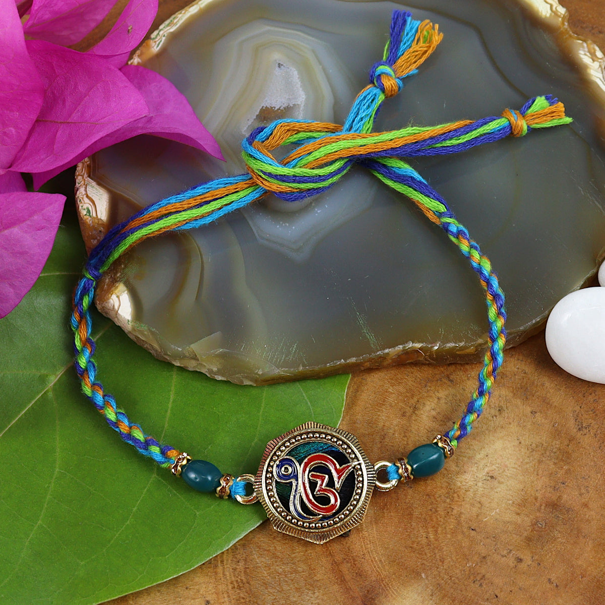 ST24-106 ekomkar Peacock Premium Rakhi