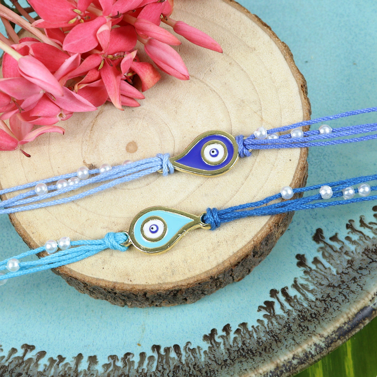 ST24-023- Set of 2 Evil Eye Rakhis 