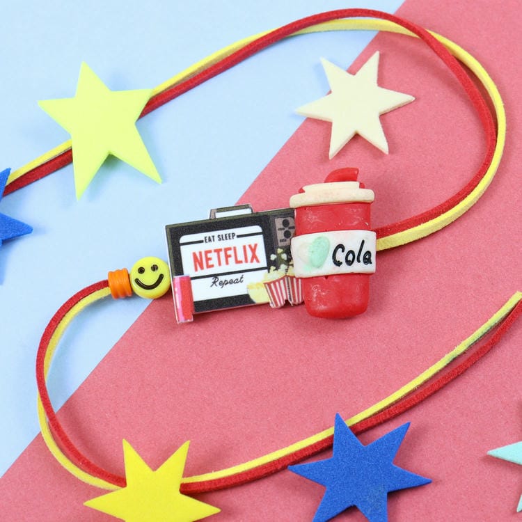 Rakhis Online UK-PRK24-080-Netflix Cola Printed Premium Rakhi