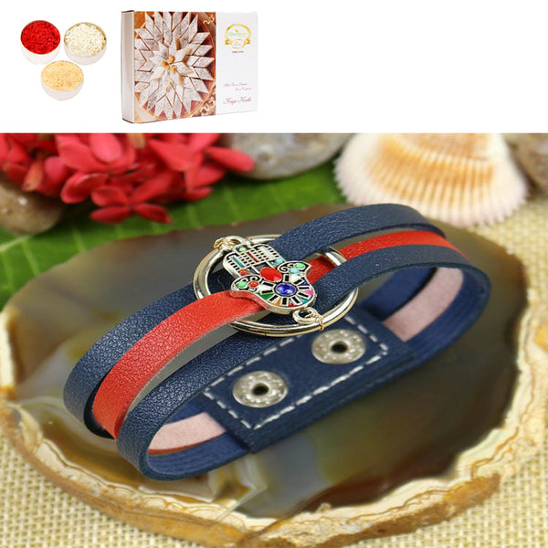 Rakhis Online UK-PRK25-017-Hamsa Band Premium Rakhi with 200 gms of Kaju katli
