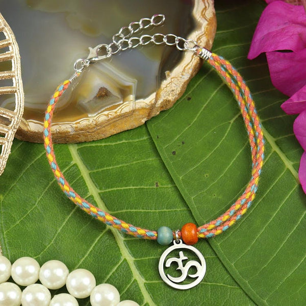 Rakhis Online USA-PRK25-021-Stainless Steel Om Bracelet Premium Rakhi
