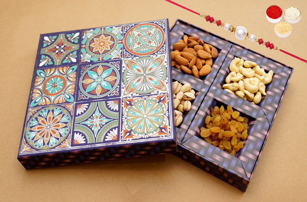 Blue Drfruit Box 200 gms with Rakhi