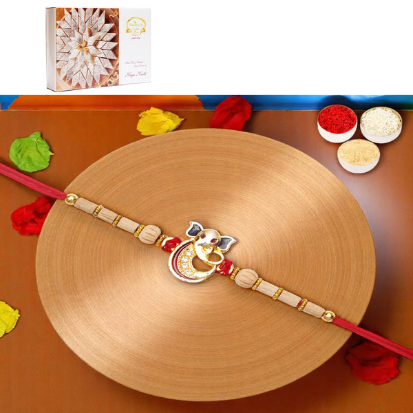 A-2 Ganesha Divine Rakhi with 400 gms of Kaju katli