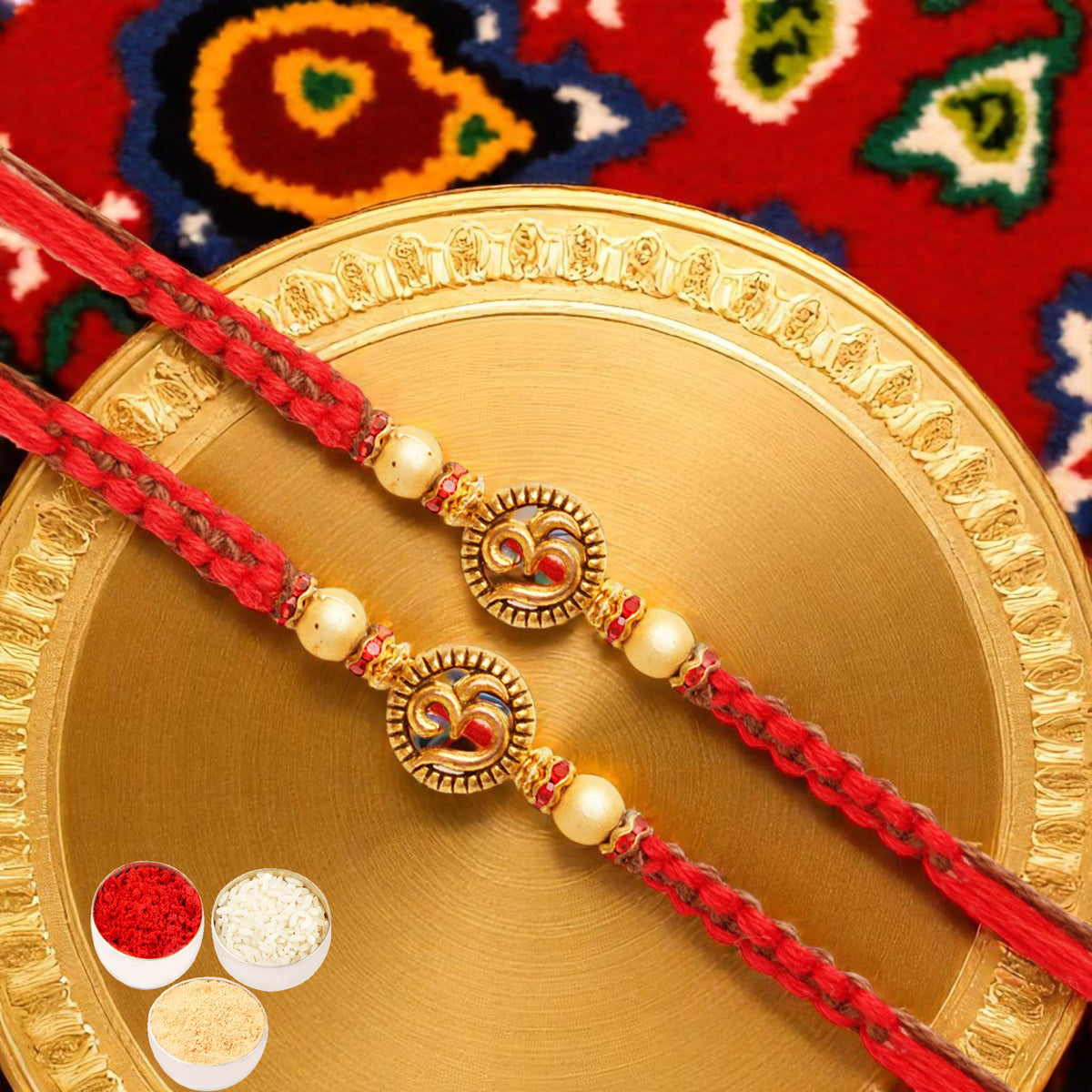 Rakhis Online Australia-Set of 2 - Y-67 Om Rakhi