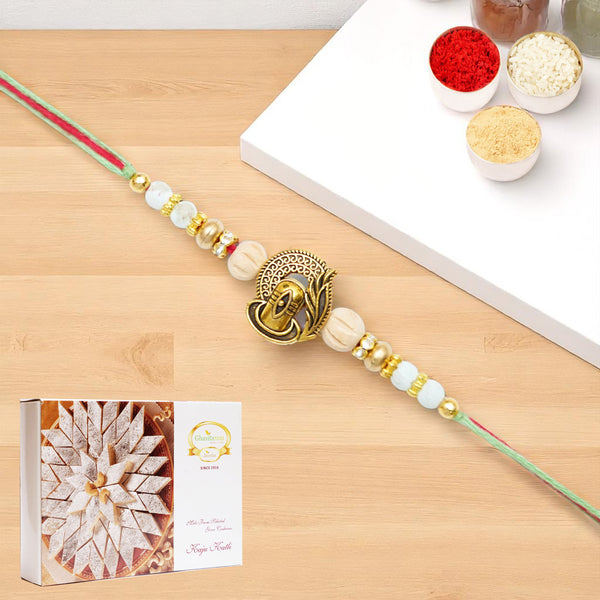 X-87 Om Shiv Divine Rakhi with 400 gms of Kaju katli
