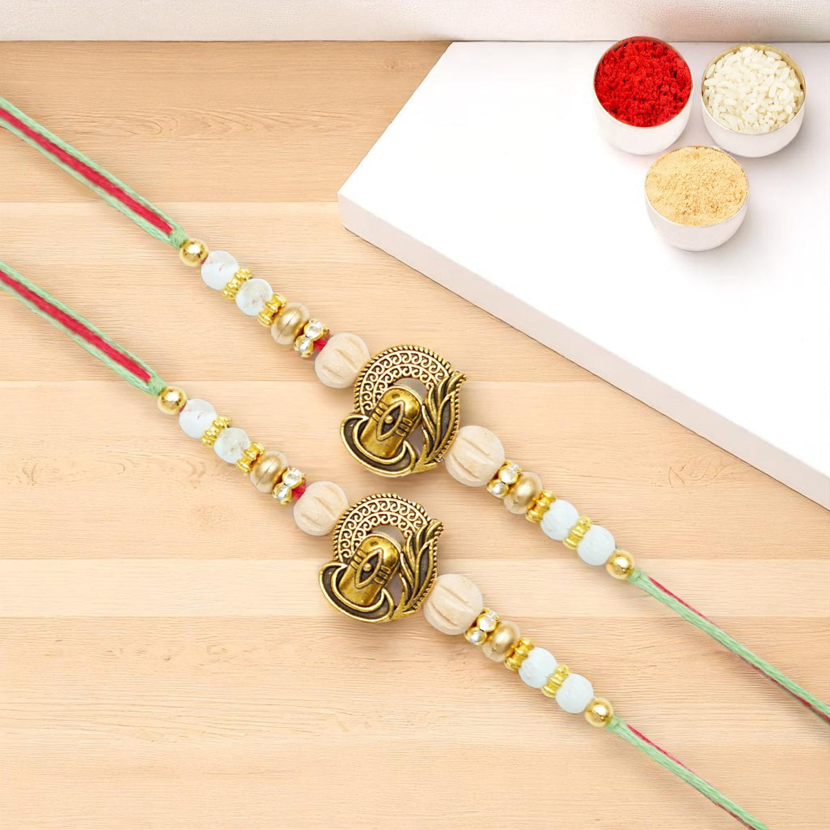 Rakhis Online USA-Set of 2 - X-87 Om Shiv Divine Rakhi