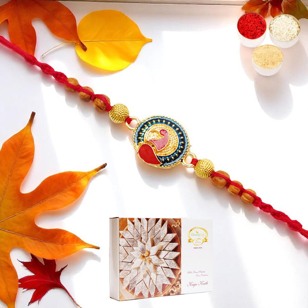 Y-221 Peacock Divine Rakhi with 400 gms of Kaju katli
