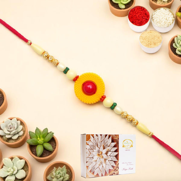 Y-199 Fancy Rakhi with 400 gms of Kaju katli