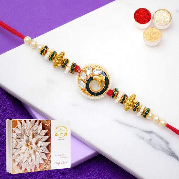 Rakhis Online USA-Bu-43 Premium Rakhi with 200 gms of Kaju katli