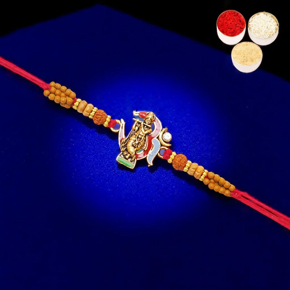 Rakhis Online USA-K-23 Om Krishna Premium Rakhi