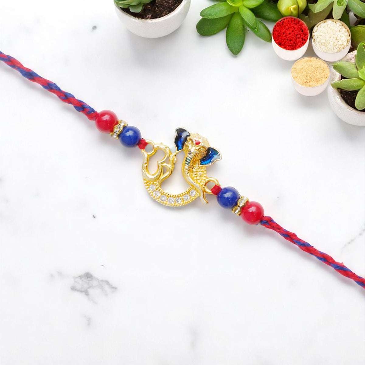 Rakhis Online UK-Om Ganesha Premium Rakhi- K-47