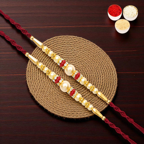 Rakhis Online Australia-Set of 2 - Y-83 Pearl rakhi 