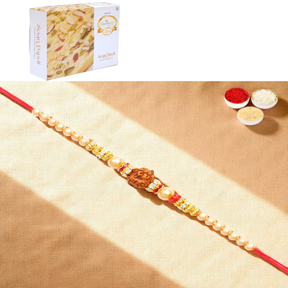 Y-3 Rudraksh Rakhi with 400 gms of Soan Papdi