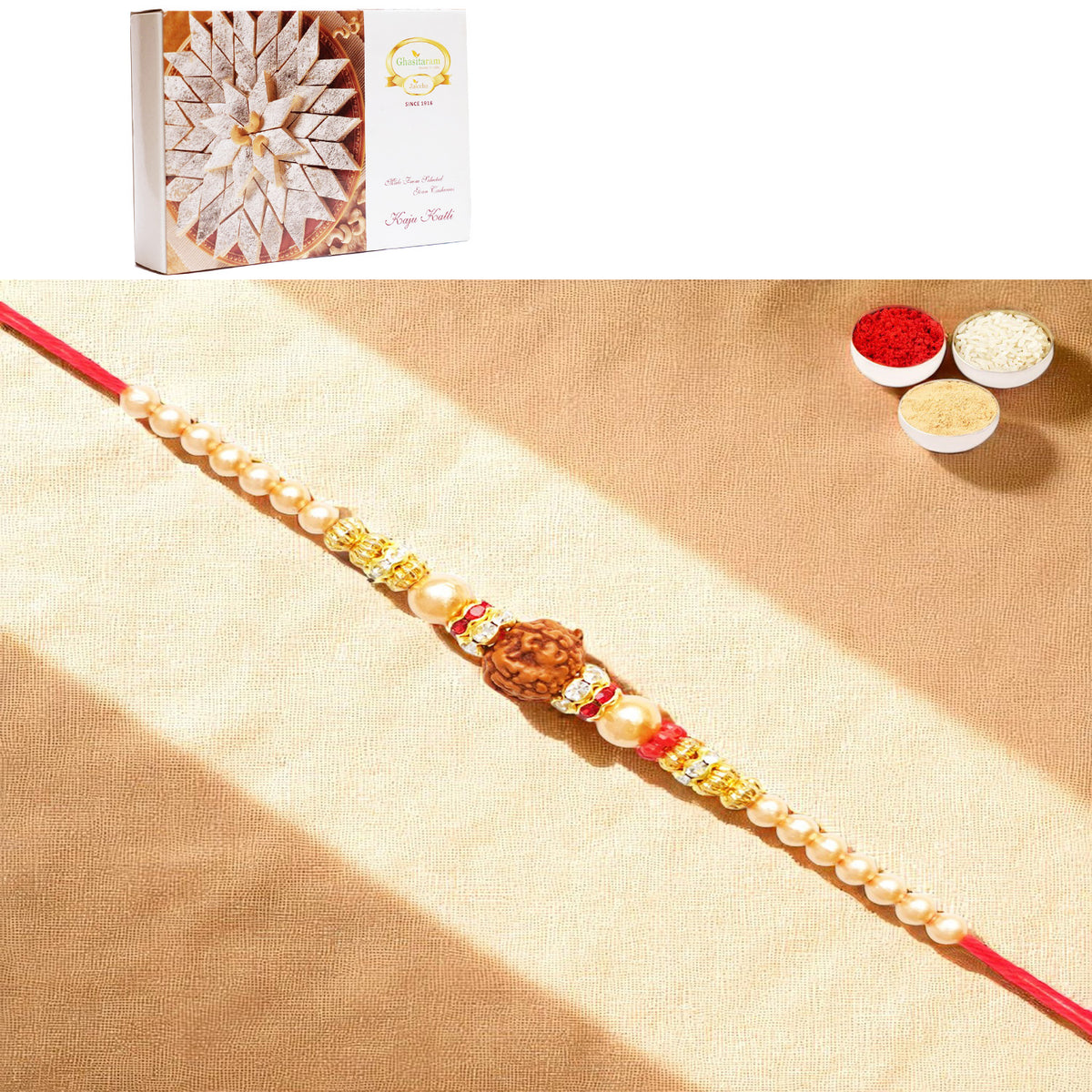 Y-3 Rudraksh Rakhi with 400 gms of Kaju katli