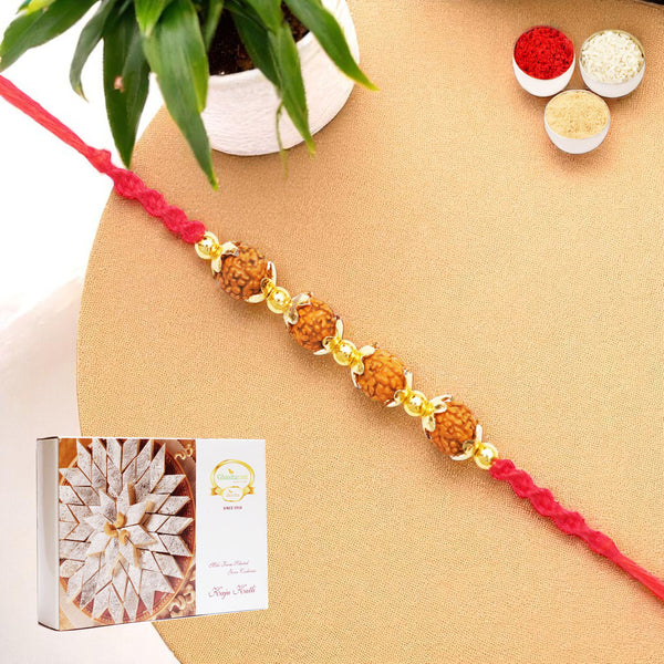 Y-96 Rudraksh Rakhi with 400 gms of Kaju katli