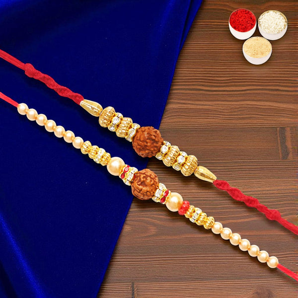 Rakhis Online Australia-Set of 2 y3 and y81 rudraksh rakhis