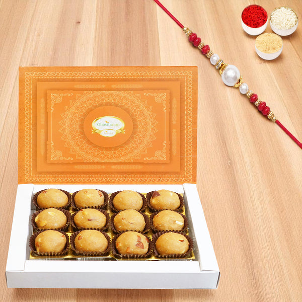 Rakhi Gifts-Sugarfree Besan Laddoo 200 gms with Rakhi
