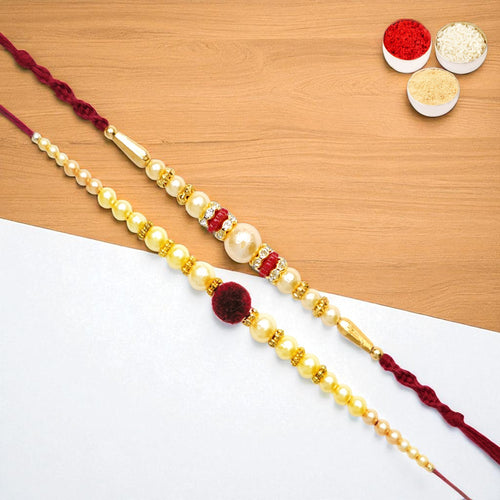 Rakhis Online Australia-Set of 2 y 37 and y 83 pearl rakhis