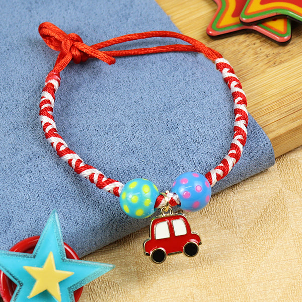 Red Car Woven Kids Rakhi -047