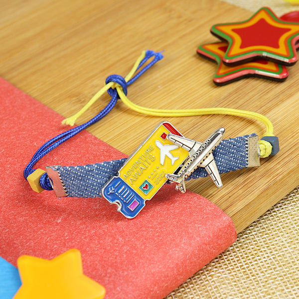 Denim Aeroplane Kids Rakhi- 054