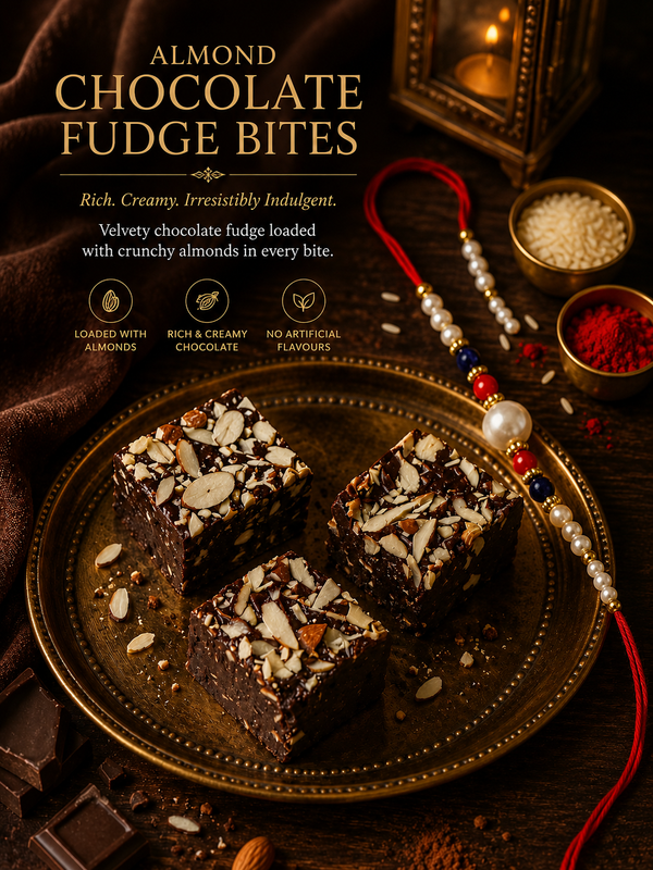 Almond Fudge Bites 18 PCS with Rakhi