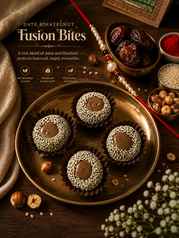 Dates Hazelnut Bites 18 pcs with Rakhi