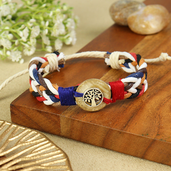 Weaved Leather Om Mop Premium Rakhi-059 