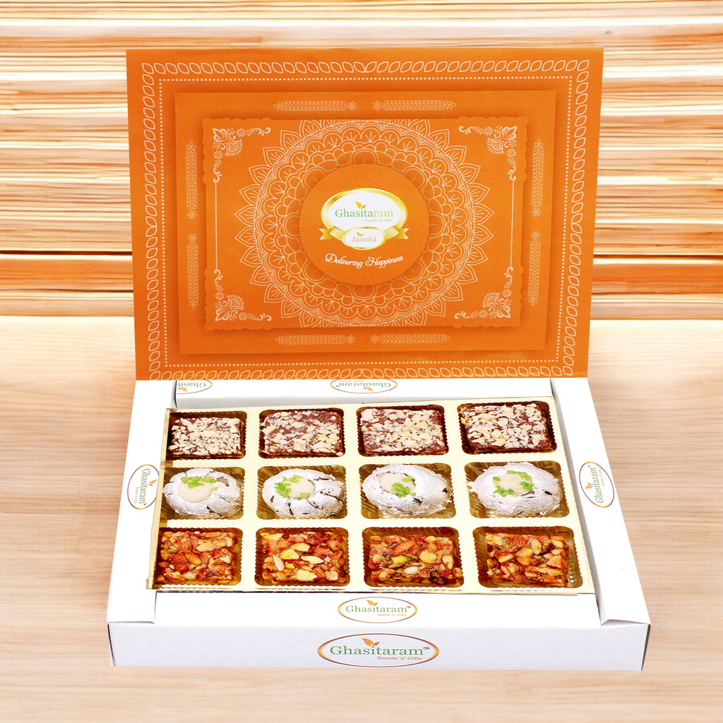 Best indian sweets for diwali-Diwali Gifts-Assorted Dryfruit Sweets in White Box