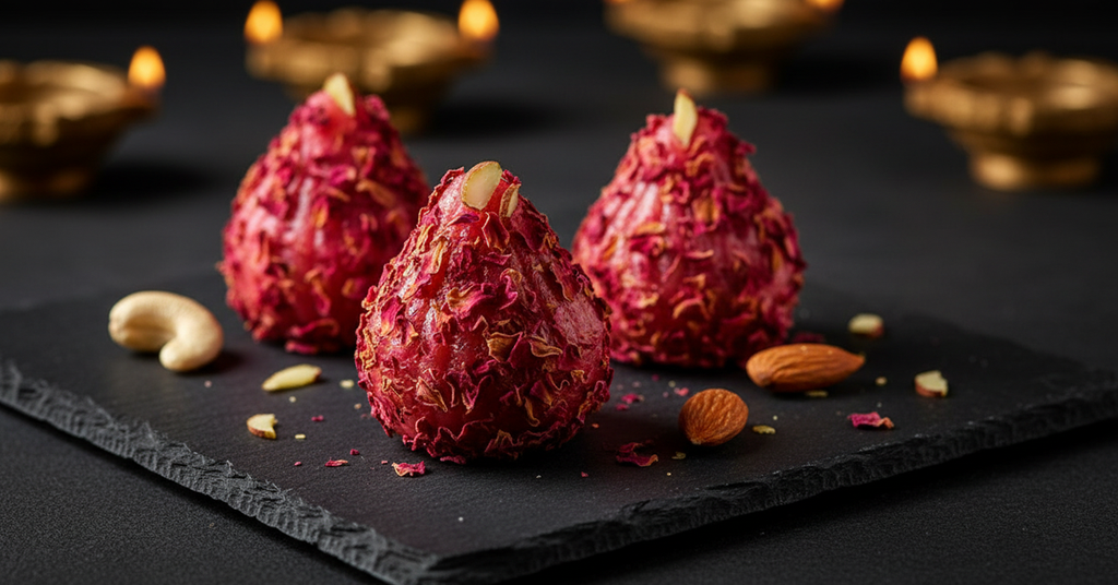 Ghasitaram's Sugarfree Strawberry Rose Petal Modak 200 gms