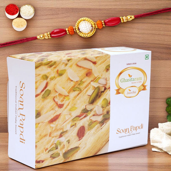 Soan Papdi (200g) with Rakhi | Rakhi Sweets | Traditional Gifts for Raksha Bandhan