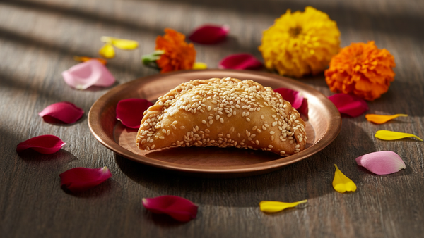 Holi Sweets| Holi Hampers| Holi Gifts-Ghasitaram's Roasted Til/ Sesame Gujiya 200 gms