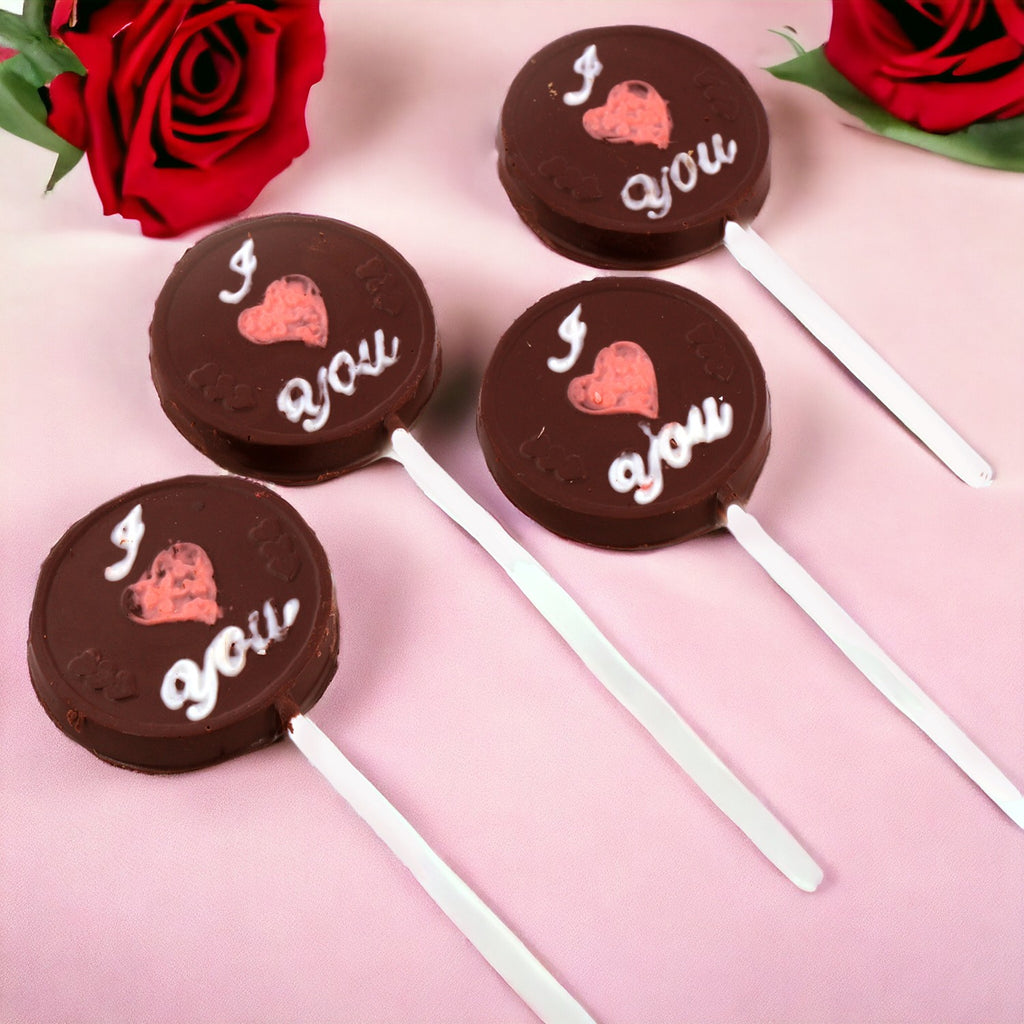 Set of 4 I Love U  Lollies