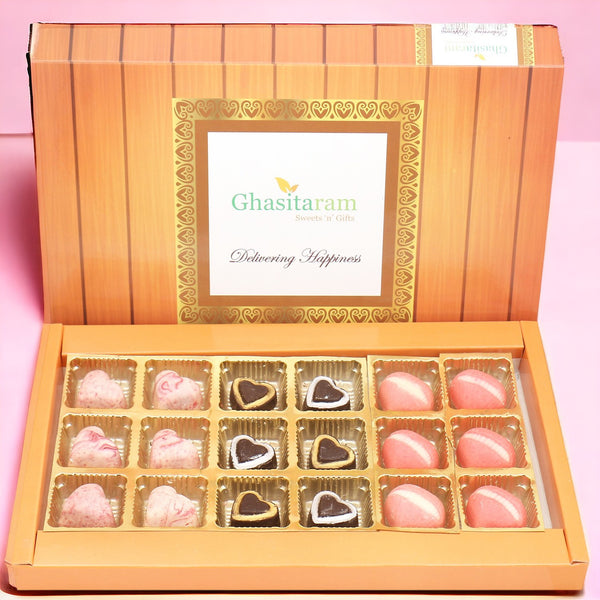 18 pcs Marble, Sheen and Laughing Hearts Chocolates