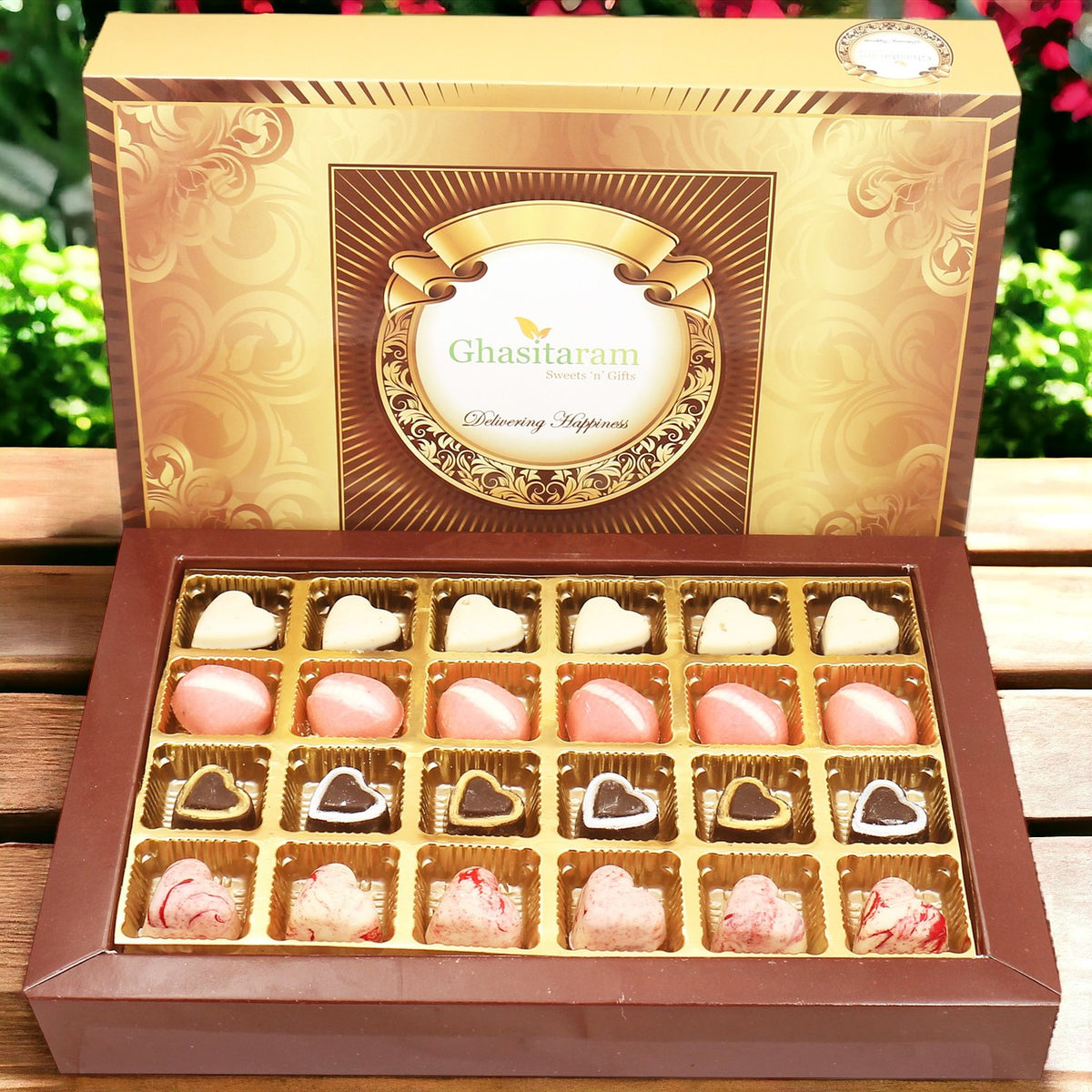 18 pcs Marble, Sheen and Laughing Hearts Chocolates