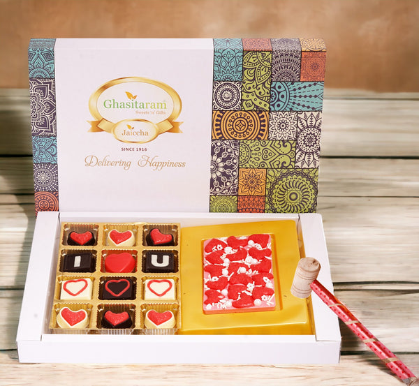 Heart Pops Chocolate Bark with ILU Chocolates