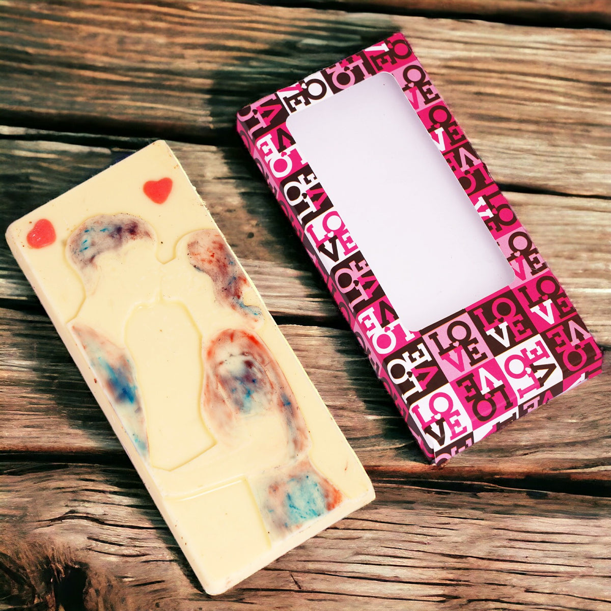 Kissing Couple Chocolate Bar
