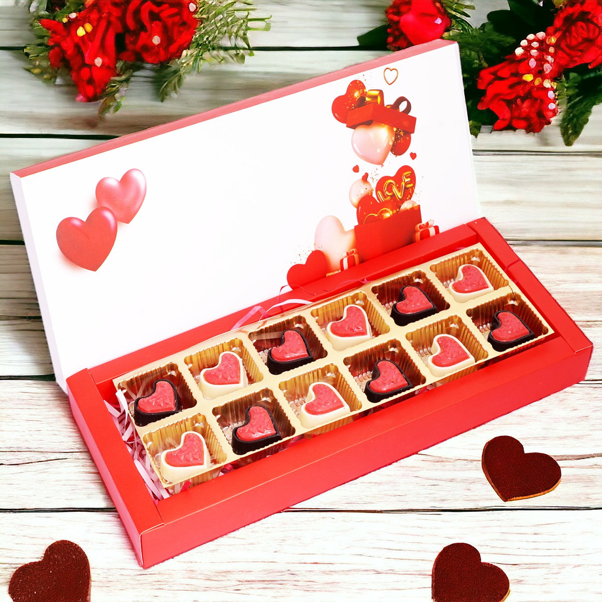 Valentines Box of Heart Pop Chocolates
