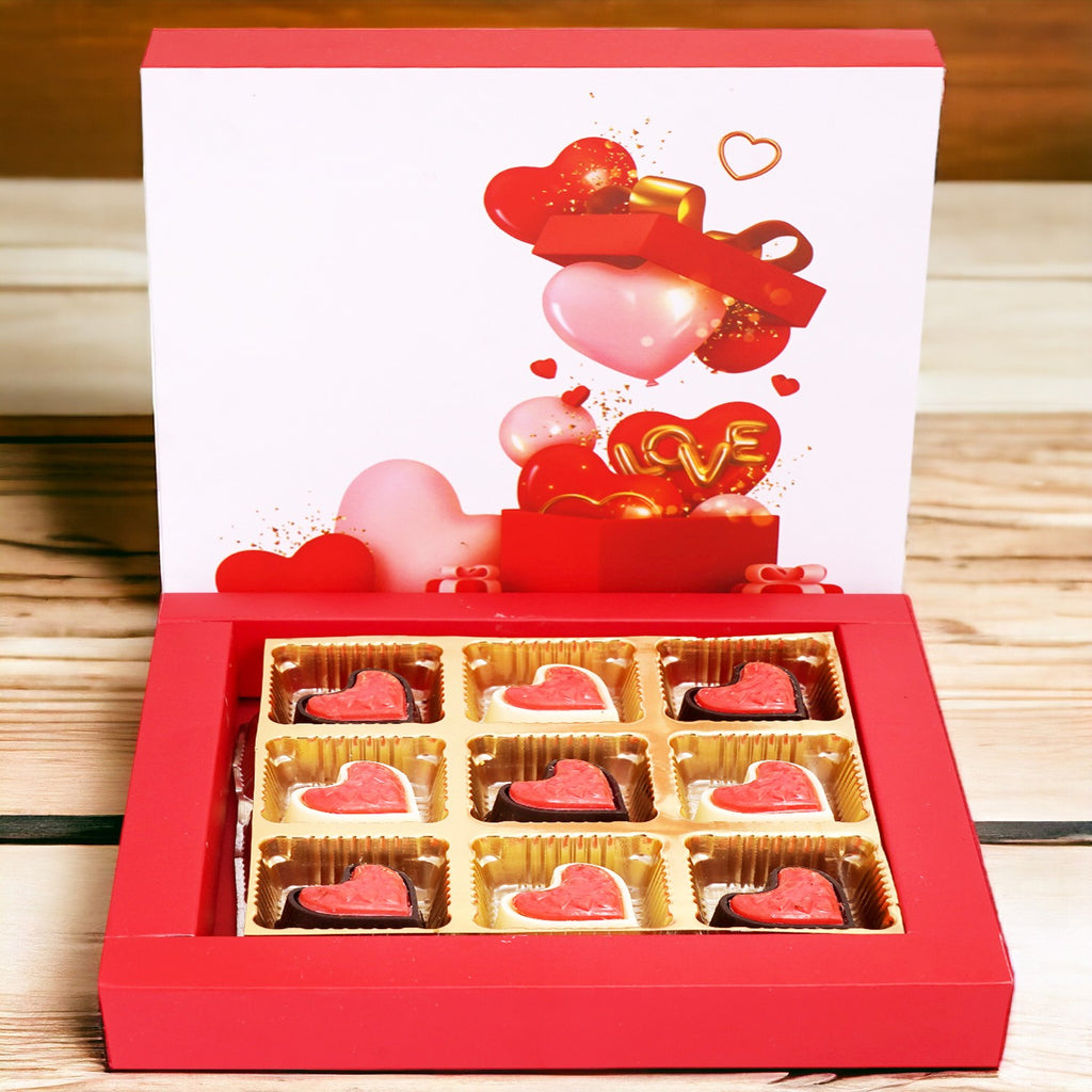Valentines Box of Heart Pop Chocolates (9 pcs)