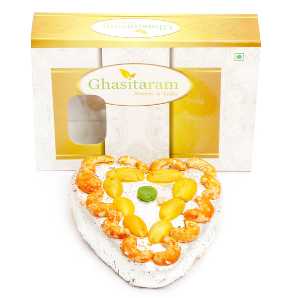 Ghasitarams Heart Dryfruit Mithai Cake