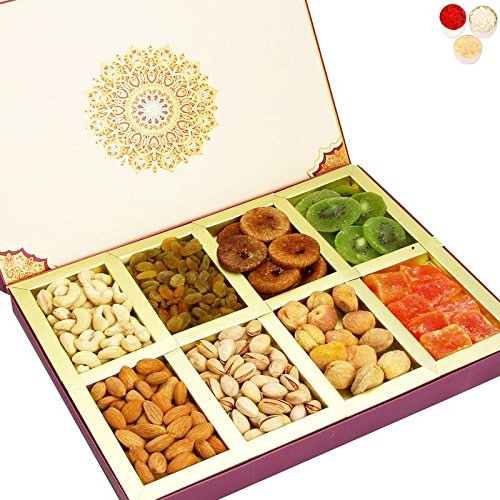 Bhaidhooj Gifts- Fusion 8 part Assorted Dryfruit Box 