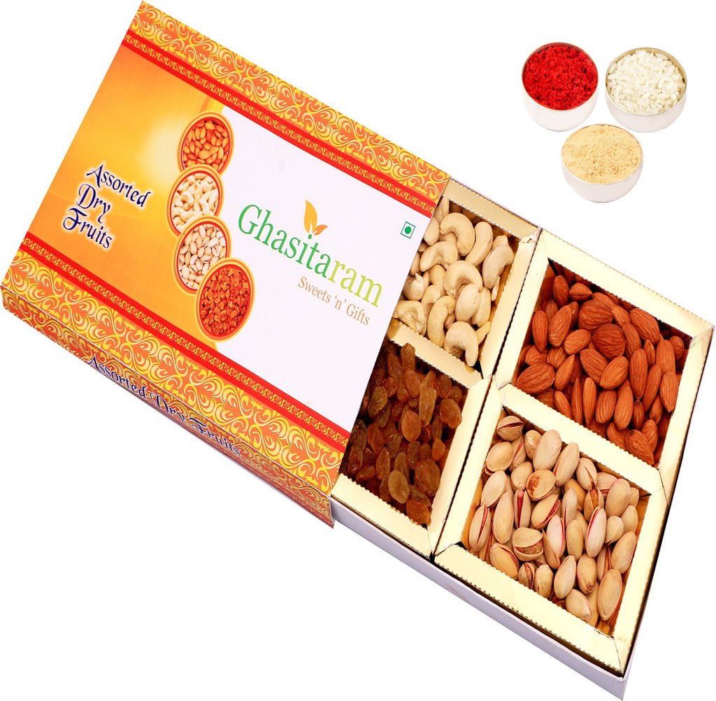 Bhaidhooj Gifts- Ghasitaram's Orange Dryfruit Box 200 gms