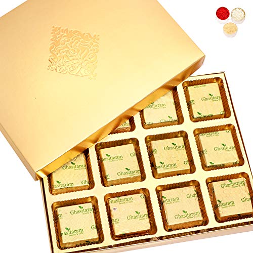 Bhaidhooj Gifts- Golden 12 pcs Roasted Almond Chocolate Box