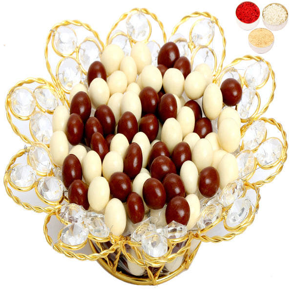 Bhaidhooj Gifts- Gold Crystal Nutties Bowl