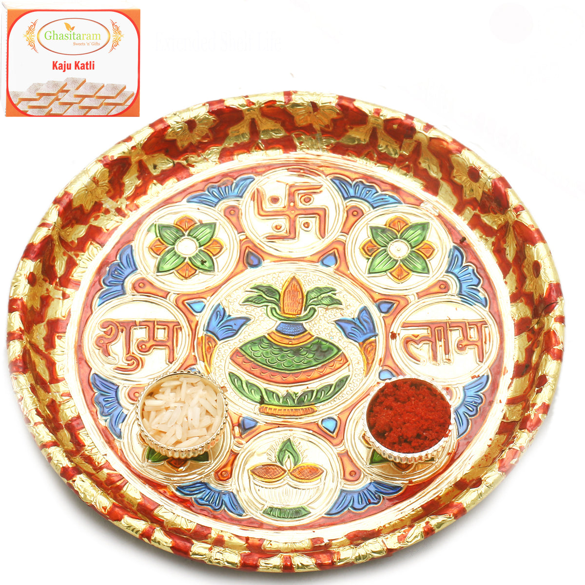 Shubh Lab Pooja Thali with 400 gms of Kaju katli